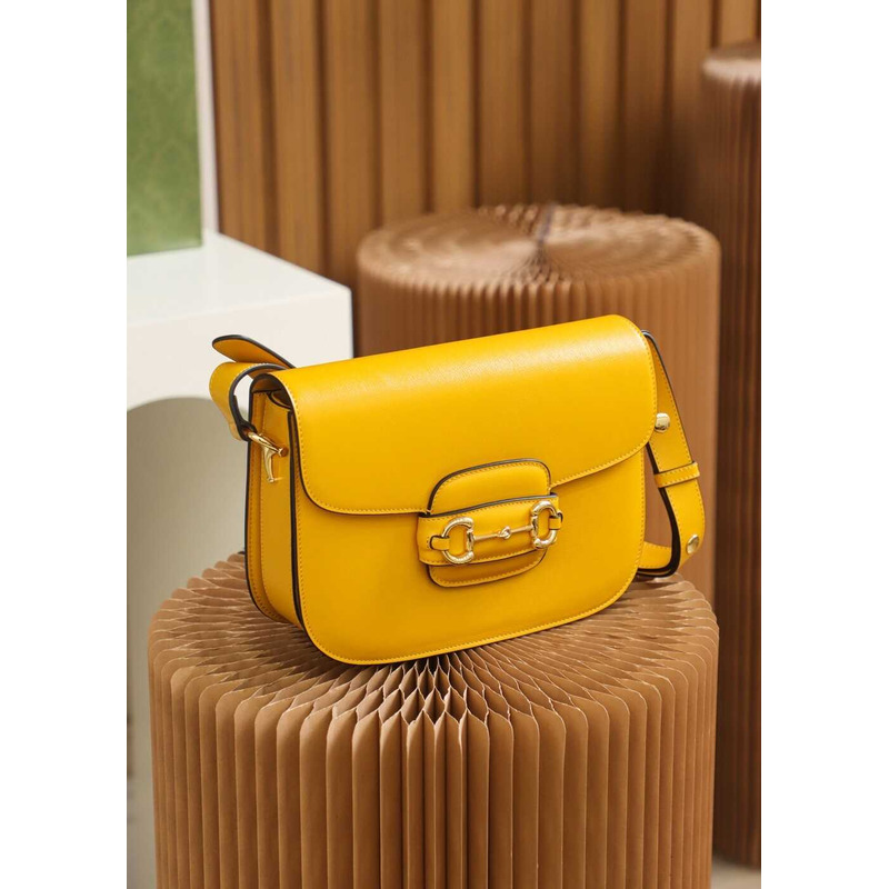 G*u*i horsebit 1955 series small shoulder bag yellow