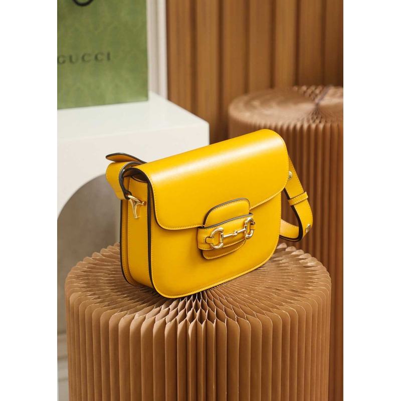 G*u*i horsebit 1955 series small shoulder bag yellow