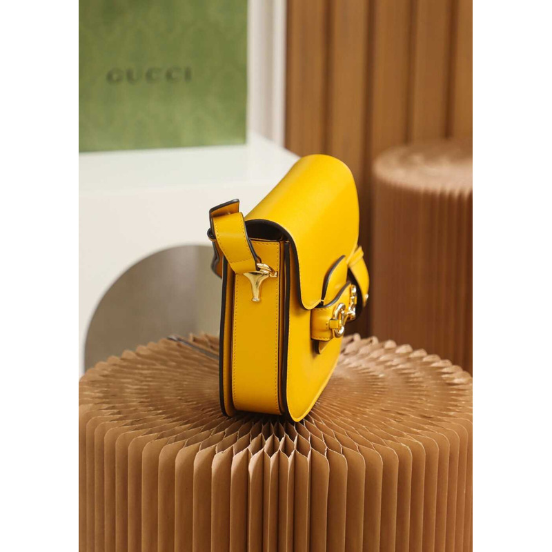 G*u*i horsebit 1955 series small shoulder bag yellow