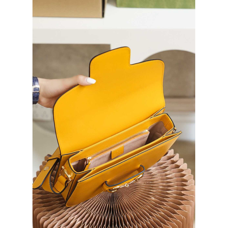 G*u*i horsebit 1955 series small shoulder bag yellow