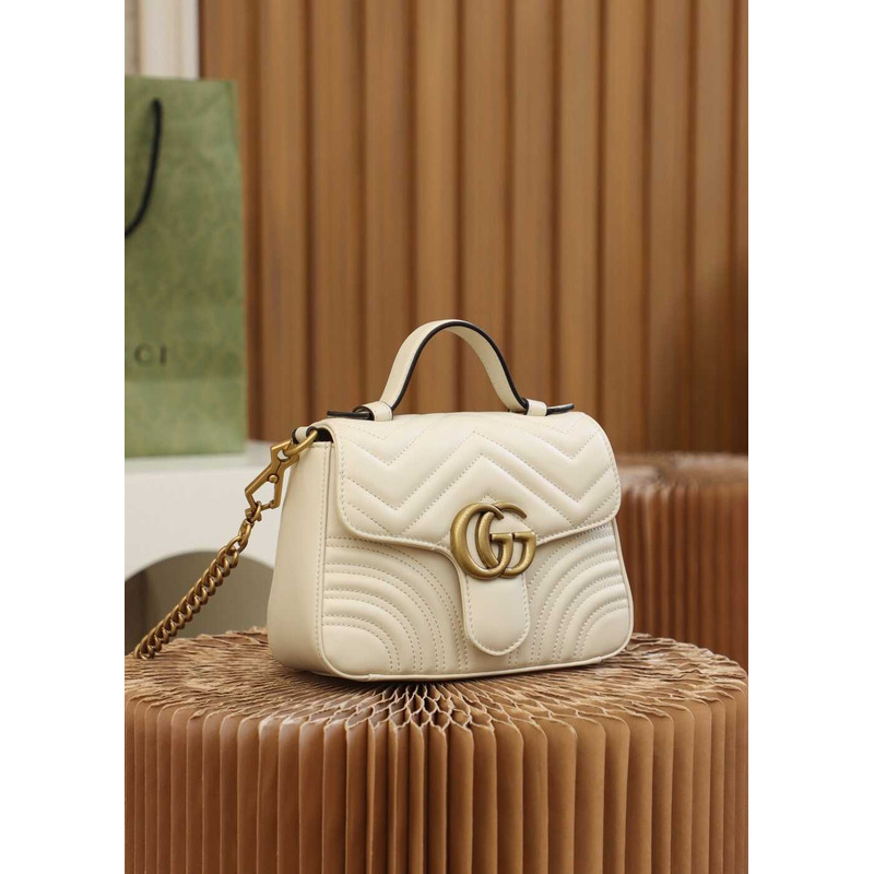 G*u*i gg marmont mini top handle bag white