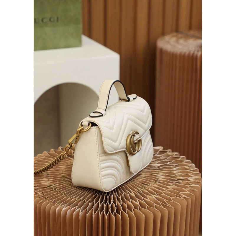 G*u*i gg marmont mini top handle bag white