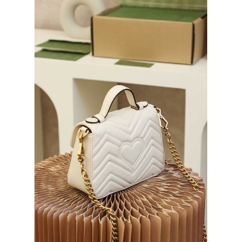 G*u*i gg marmont mini top handle bag white