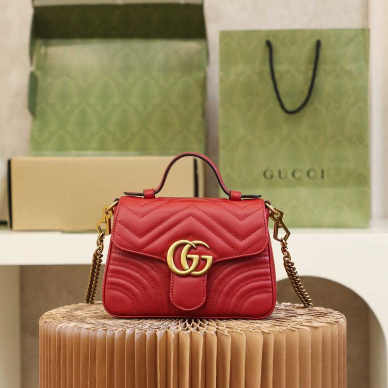 G*u*i gg marmont mini top handle bag red