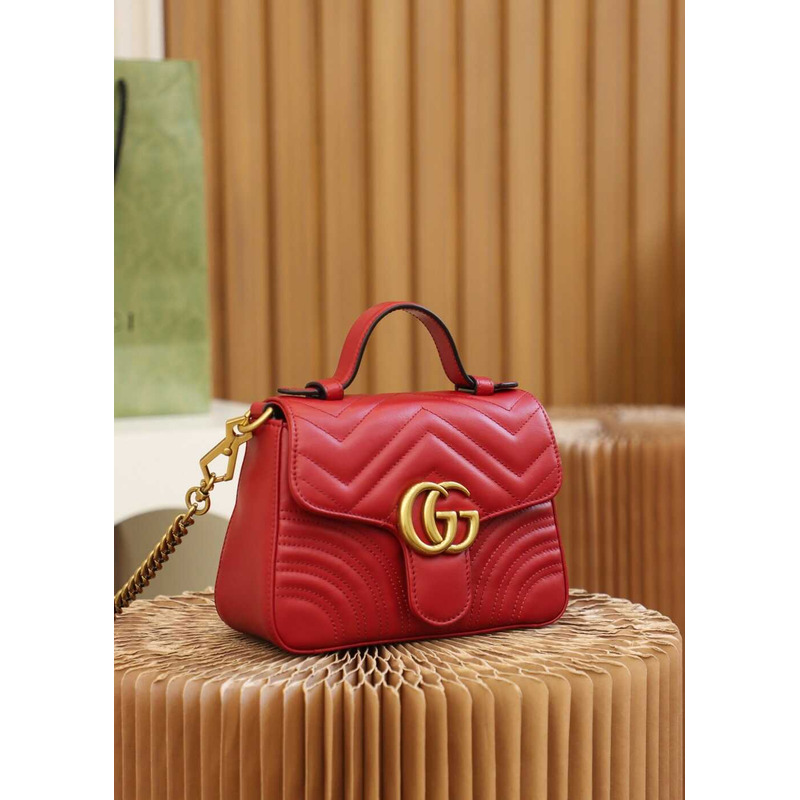 G*u*i gg marmont mini top handle bag red