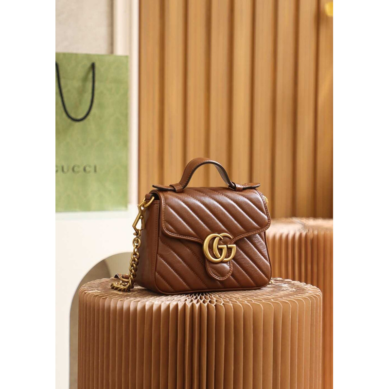 G*u*i gg marmont mini top handle bag brown