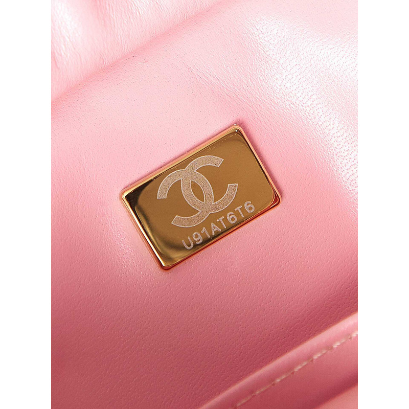 Ch*el small camera bag pink, white and gold