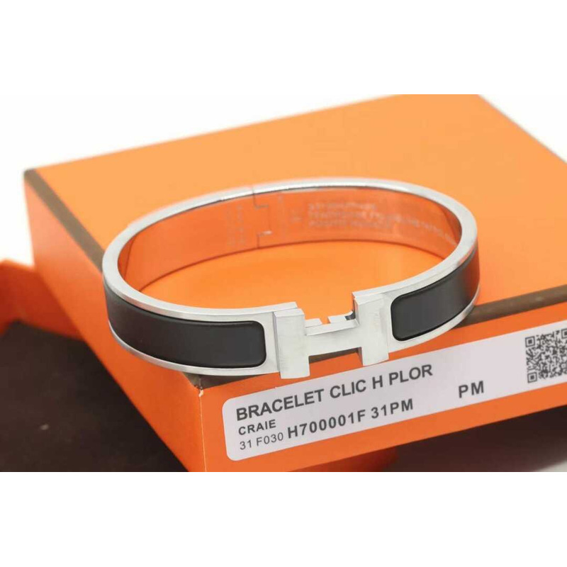 HERMÈS Clic Clac H Black Brushed Bracelet