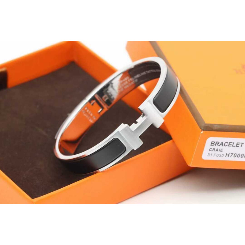 HERMÈS Clic Clac H Black Brushed Bracelet