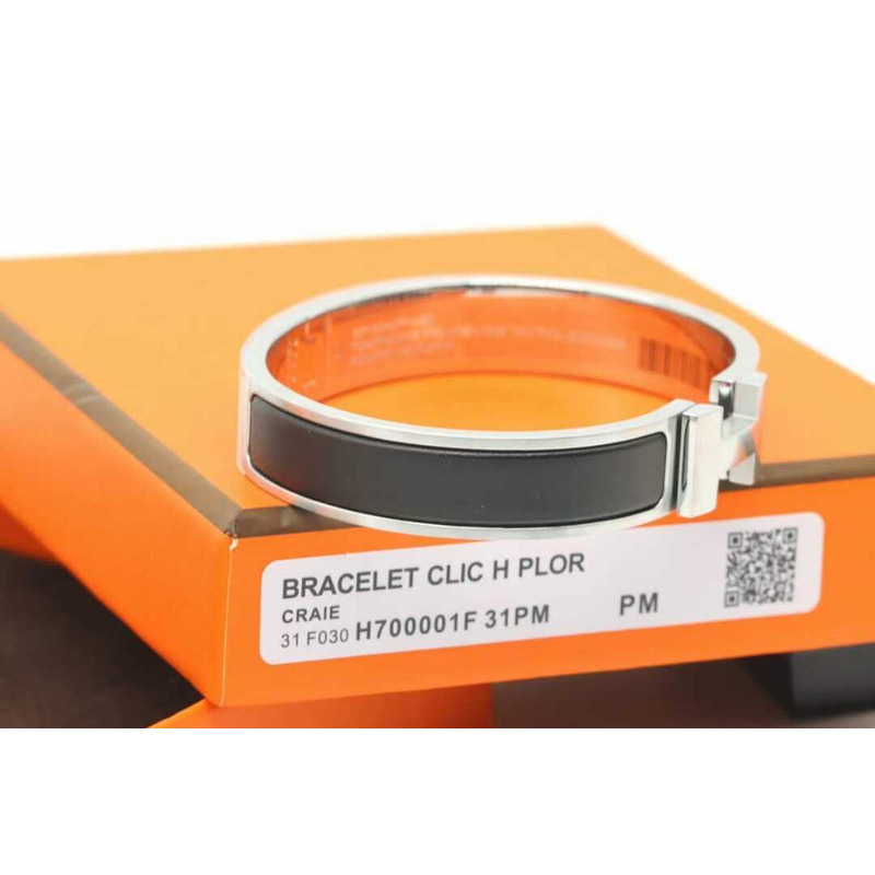 HERMÈS Clic Clac H Black Brushed Bracelet