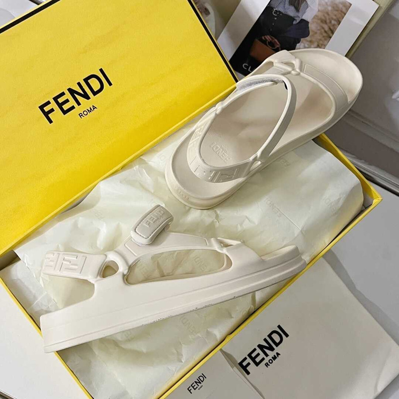 F**di hiker sandal rubber white