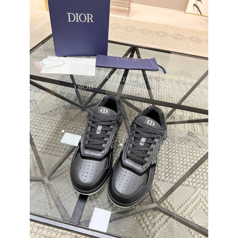 D*or b27 low top sneaker smooth calfskin oblique galaxy leather black