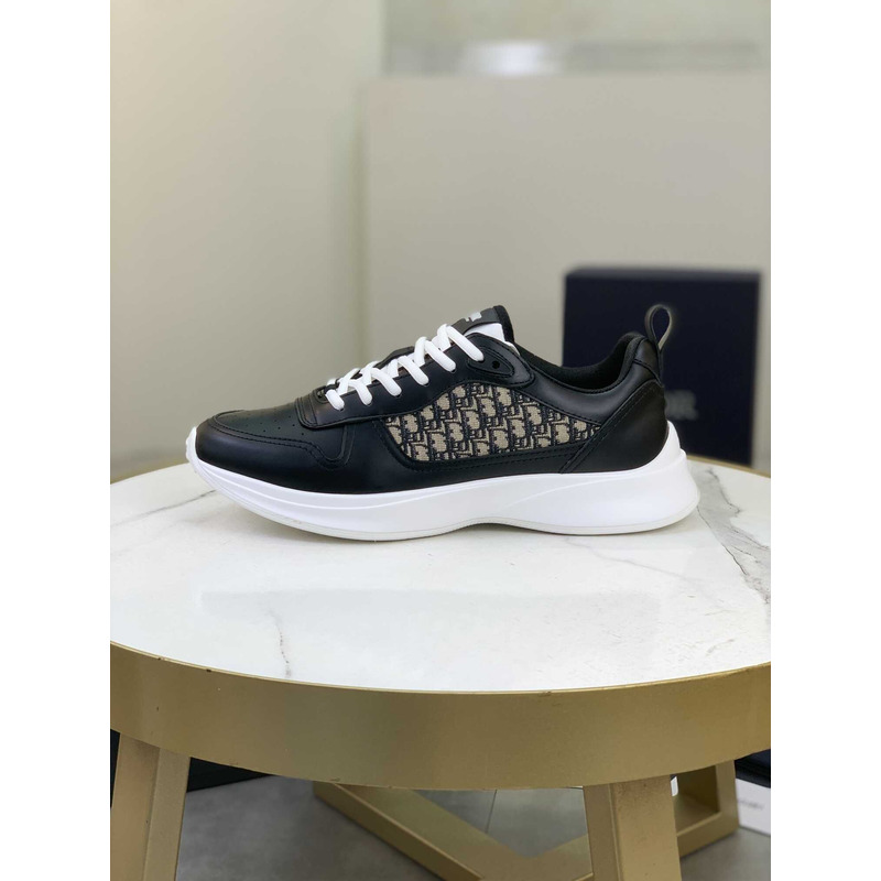 D*or b25 runner sneaker smooth calfskin oblique jacquard black