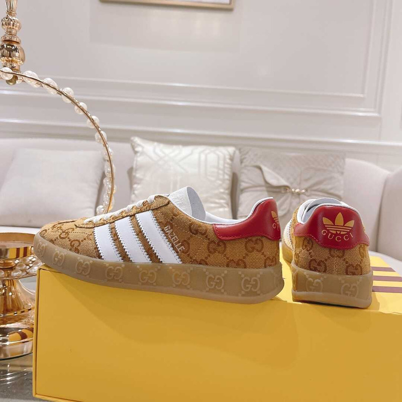 Ad*s x g*u*i gazelle monogram yellow and red