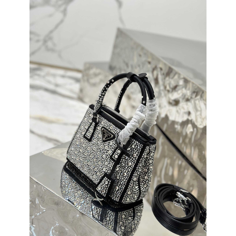 Pra*a mini galleria crystal-embellished tote bag