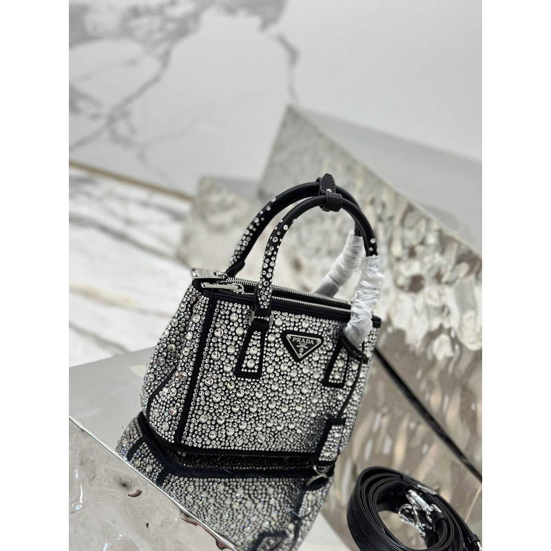 Pra*a mini galleria crystal-embellished tote bag