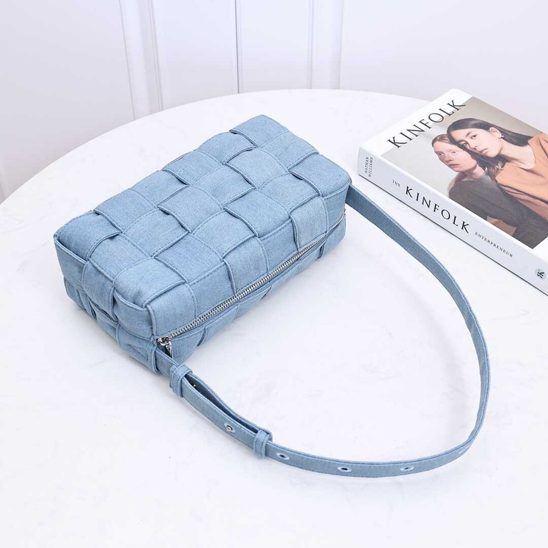 Bo*te*ga ve*ne*ta denim brick cassette shoulder bag