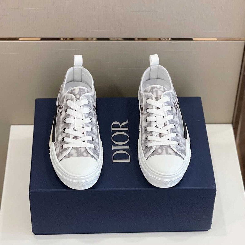 D*or essentials  b23 lowtop sneaker gray and white D*or oblique canvas white