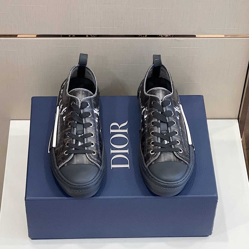 D*or essentials  b23 loetop sneaker black and white D*or oblique canvas black