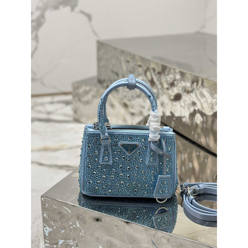 Pra*aPra*aPra*a mini galleria crystal-embellished tote bag blue