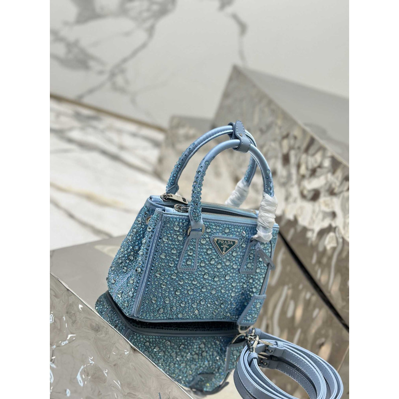 Pra*aPra*aPra*a mini galleria crystal-embellished tote bag blue