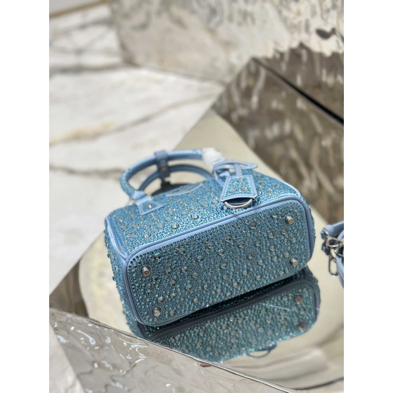 Pra*aPra*aPra*a mini galleria crystal-embellished tote bag blue