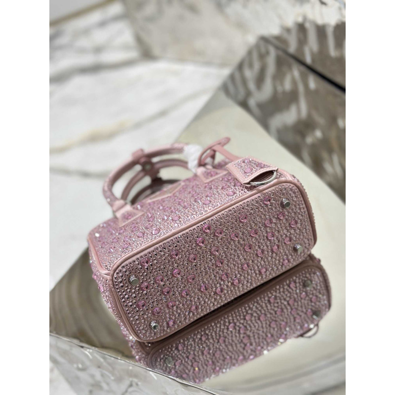 Pra*aPra*a mini galleria crystal-embellished tote bag pink