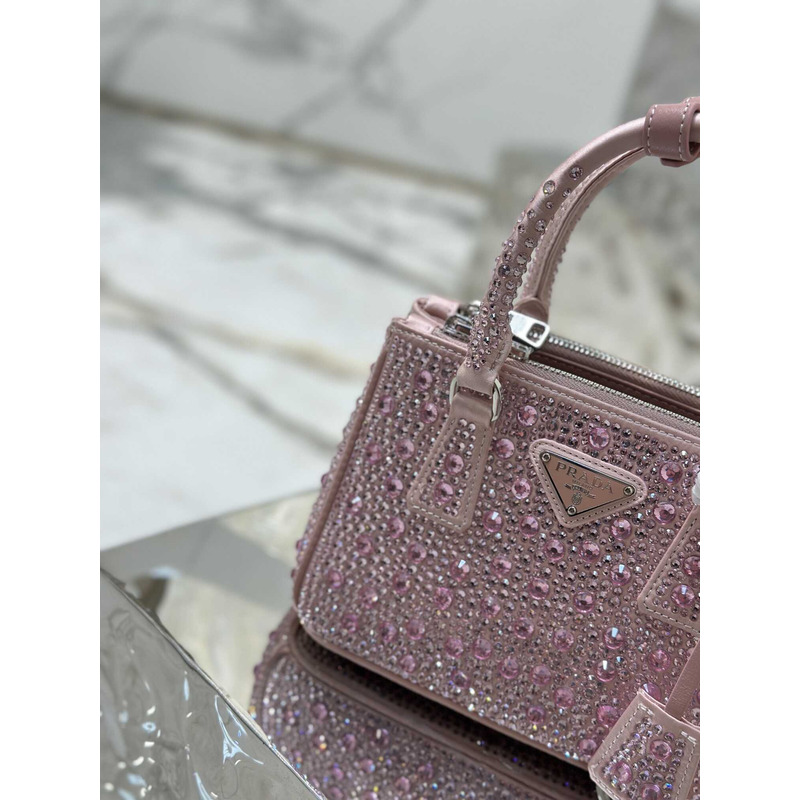 Pra*aPra*a mini galleria crystal-embellished tote bag pink