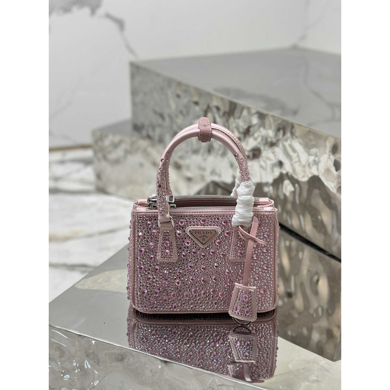 Pra*aPra*a mini galleria crystal-embellished tote bag pink