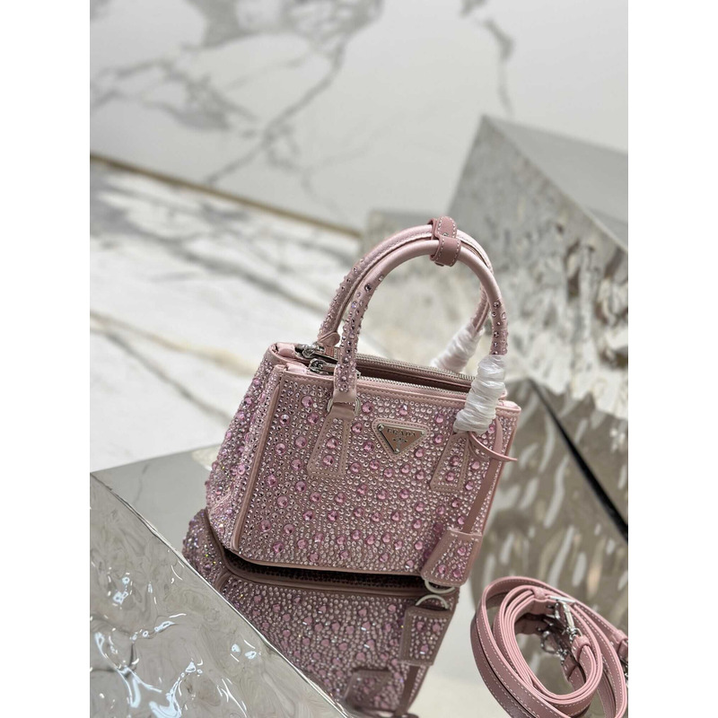 Pra*aPra*a mini galleria crystal-embellished tote bag pink