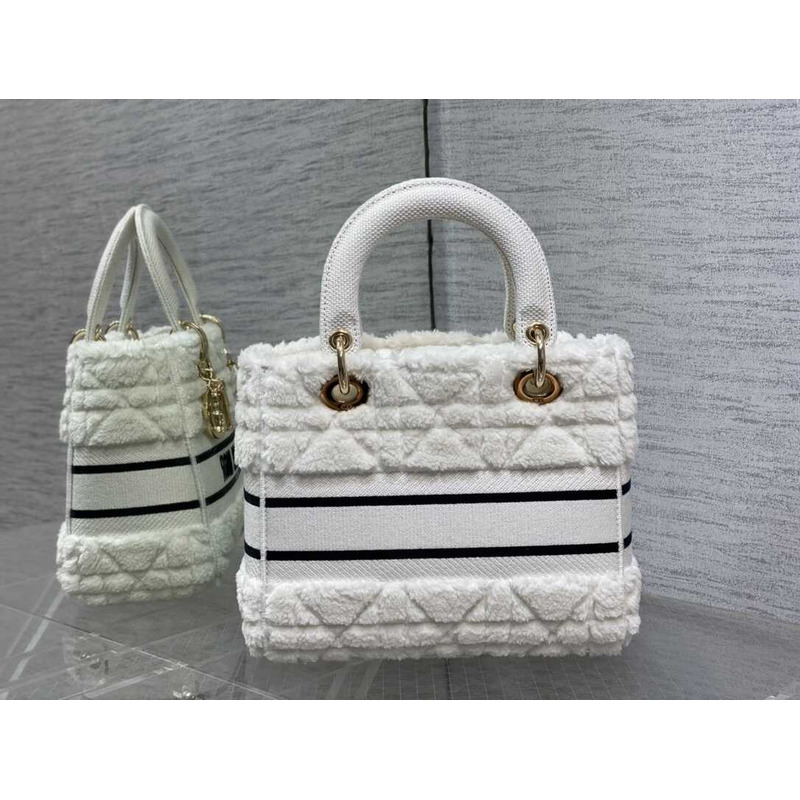 D*or medium lady d-lite bag latte white bag