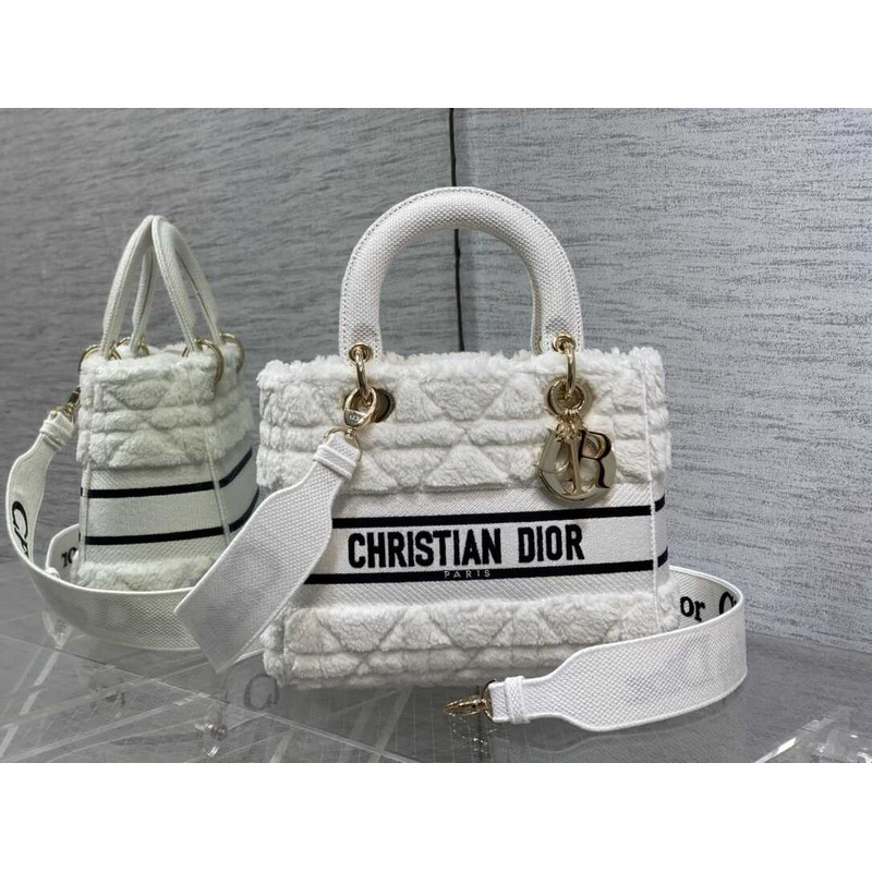 D*or medium lady d-lite bag latte white bag