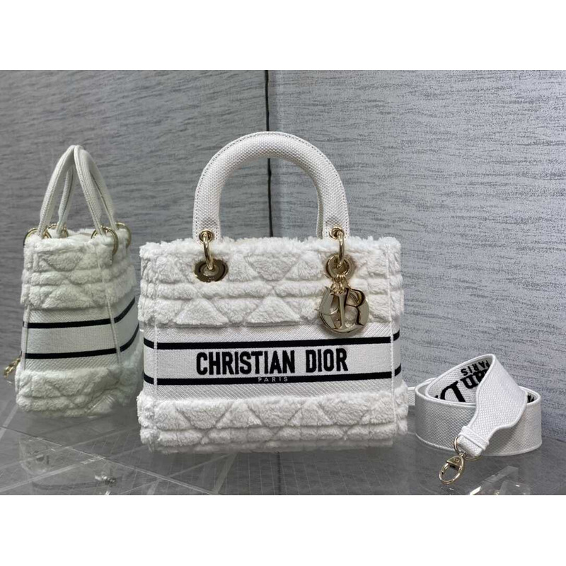 D*or medium lady d-lite bag latte white bag