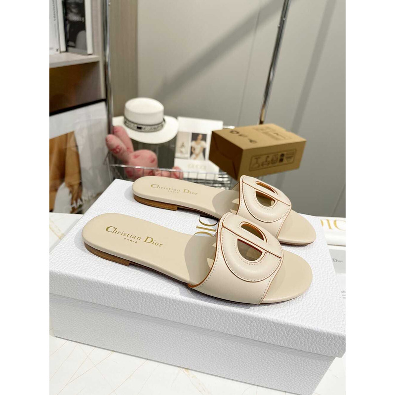 D*or d-club slide calfskin beige