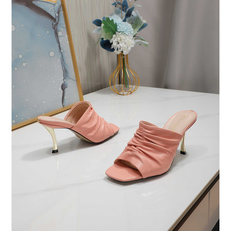 D*or d-fame heeled sandal pleated lambskin pink