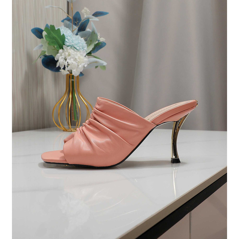 D*or d-fame heeled sandal pleated lambskin pink