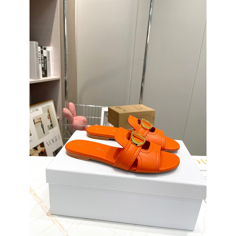 D*or 30 montaigne slide calfskin orange