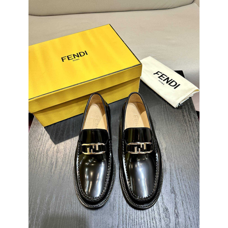 F**di loafers calfskin leather black