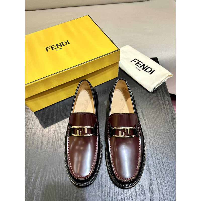 F**di loafers calfskin leather brown