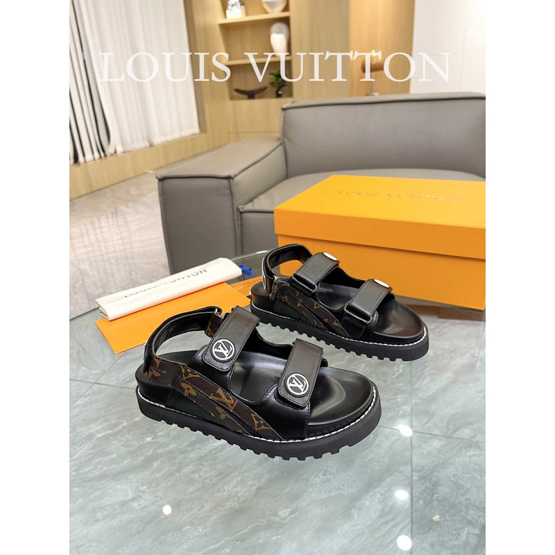 l**is V*t*n paseo flat comfort sandals black