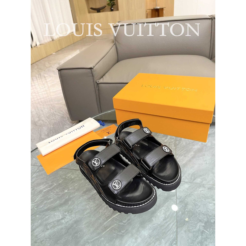 l**is V*t*n paseo flat comfort sandals black