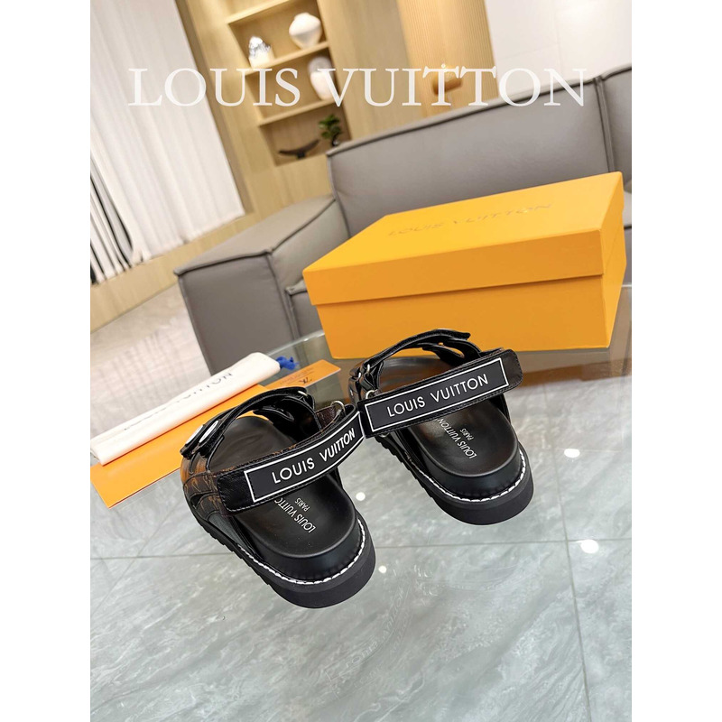 l**is V*t*n paseo flat comfort sandals black