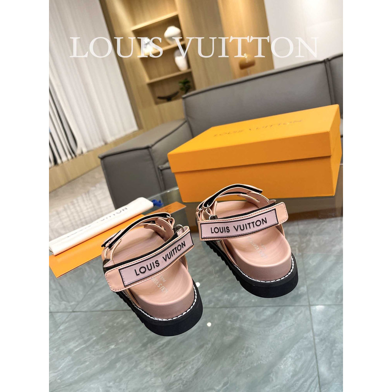 l**is V*t*n paseo flat comfort sandals pink and black