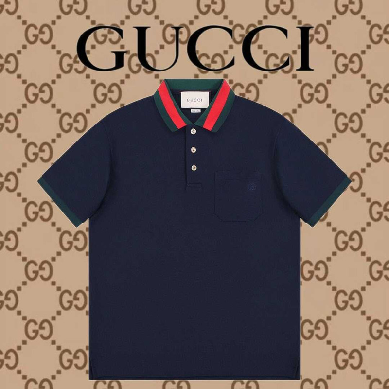 G*u*i cotton polo shirt navy