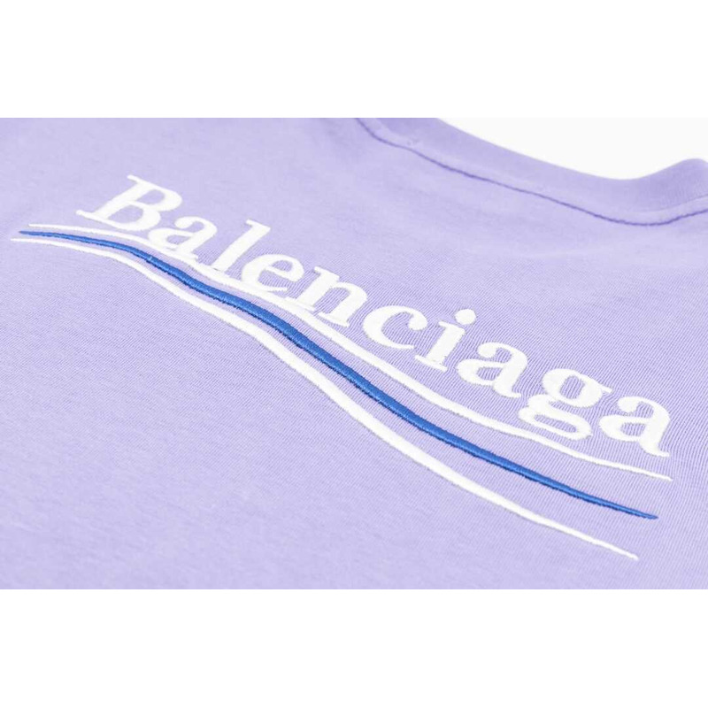 Ba*len*cia*ga cotton logo t shirt purple