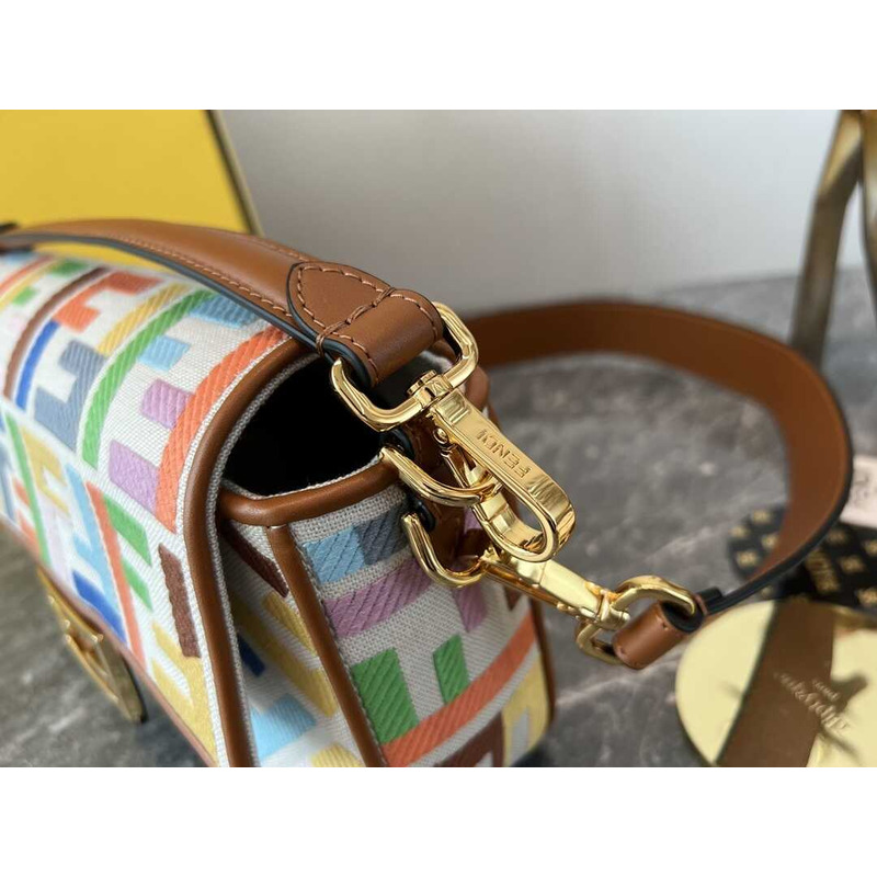 F**di baguette canvas bag ff embroidery multicolor