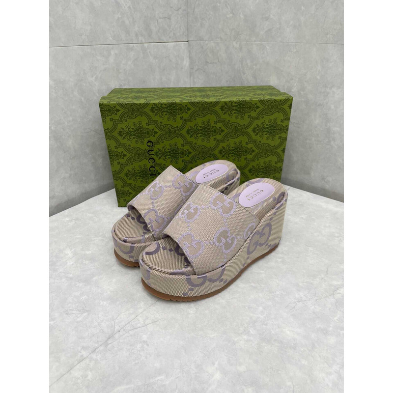 G*u*i jumbo gg platform slide sandal canvas purple