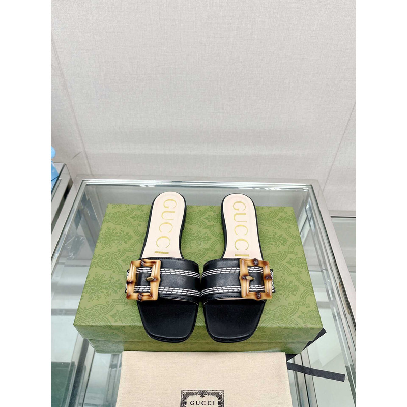 G*u*i women\''s slide sandal with bamboo buckle black