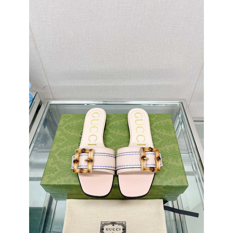 G*u*i women\''s slide sandal with bamboo buckle pink