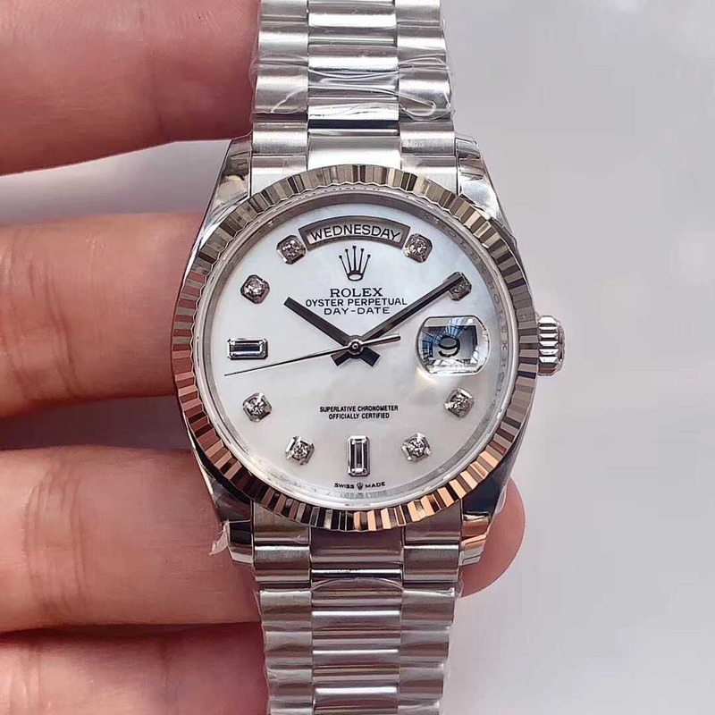 Rolex Day-Date 36 White Gold Mother of Pearl Women\''s Watch